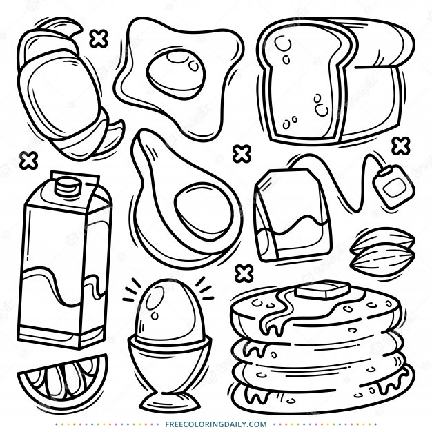 Free Breakfast Coloring Page