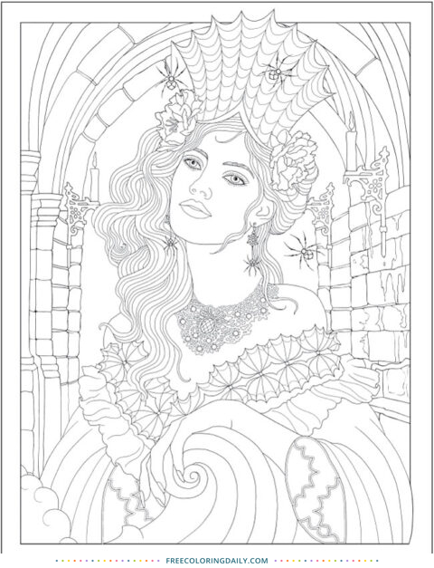 Free Halloween Princess Coloring | Free Coloring Daily