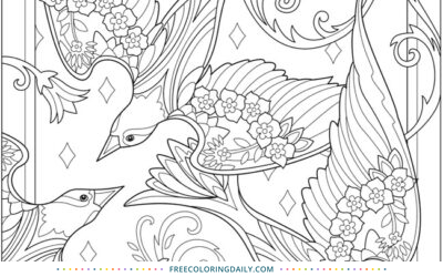 Free Gorgeous Birds Coloring Page