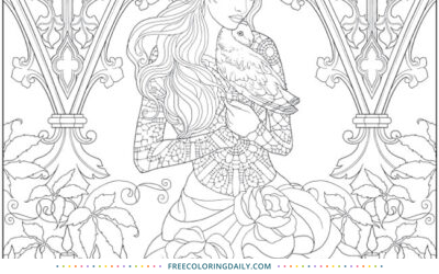 Free Vintage Lady Coloring Page