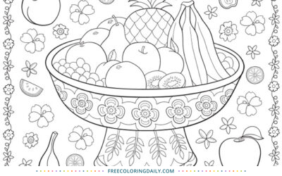 Free Fruit Bowl Coloring Page