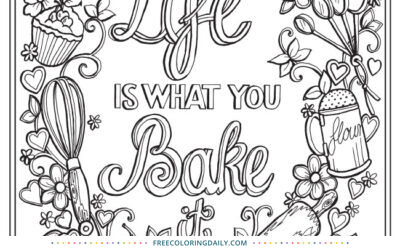 Free Cute Baking Quote Coloring