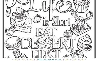 Free Dessert Quote Coloring Page