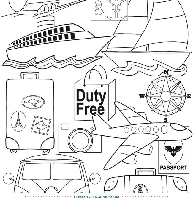 Free Travel Coloring Page