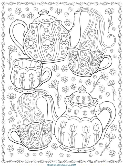 Free Teapot Coloring Page | Free Coloring Daily