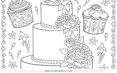 Free Wedding Cake Coloring Page