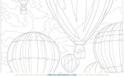 Free Hot Air Balloons Coloring