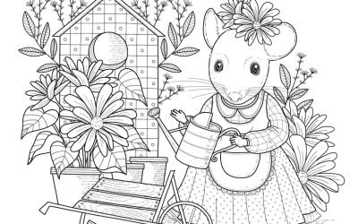 FREE Adorable Mouse Coloring Page
