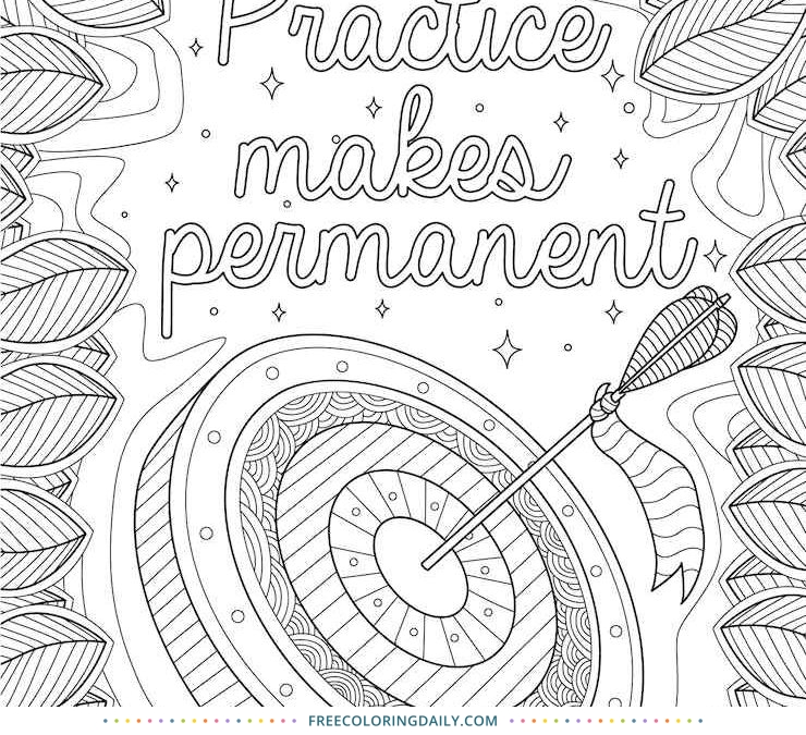 Free Practice Quote Coloring