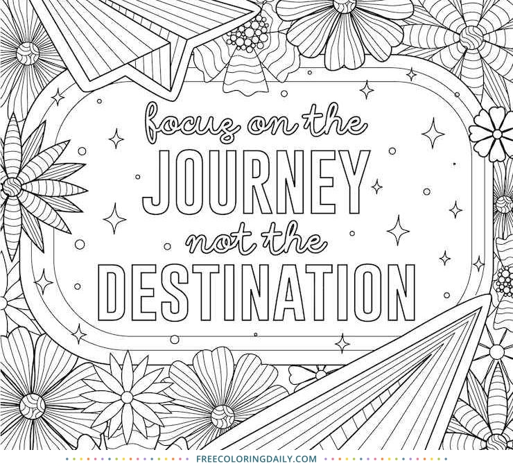 Free Journey Quote Coloring