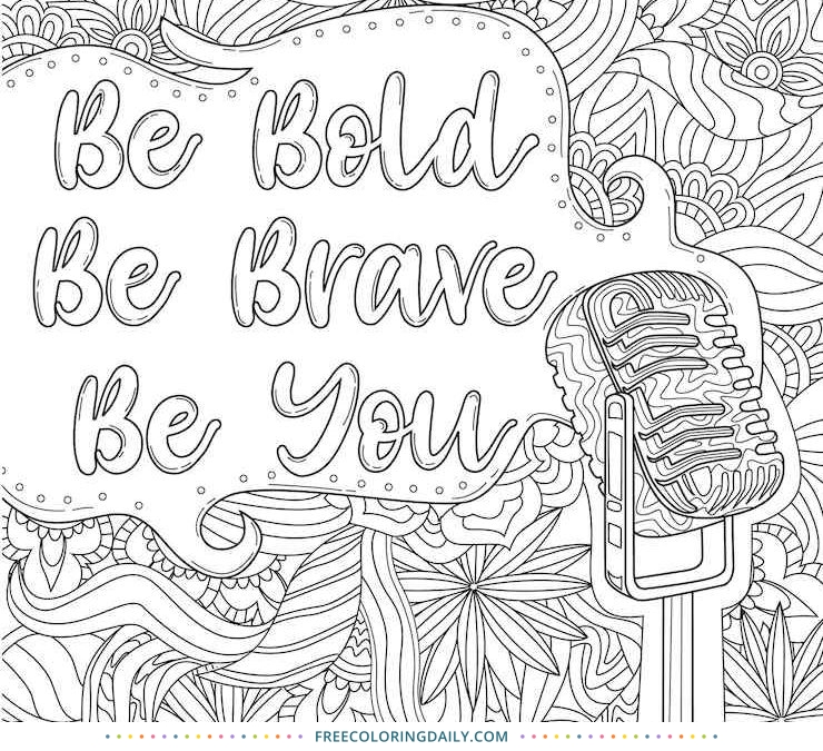 Free Motivational Quote Coloring