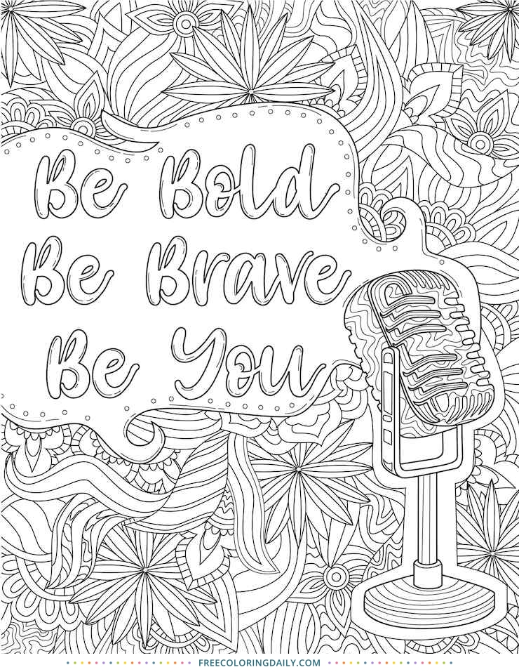 Free Motivational Quote Coloring