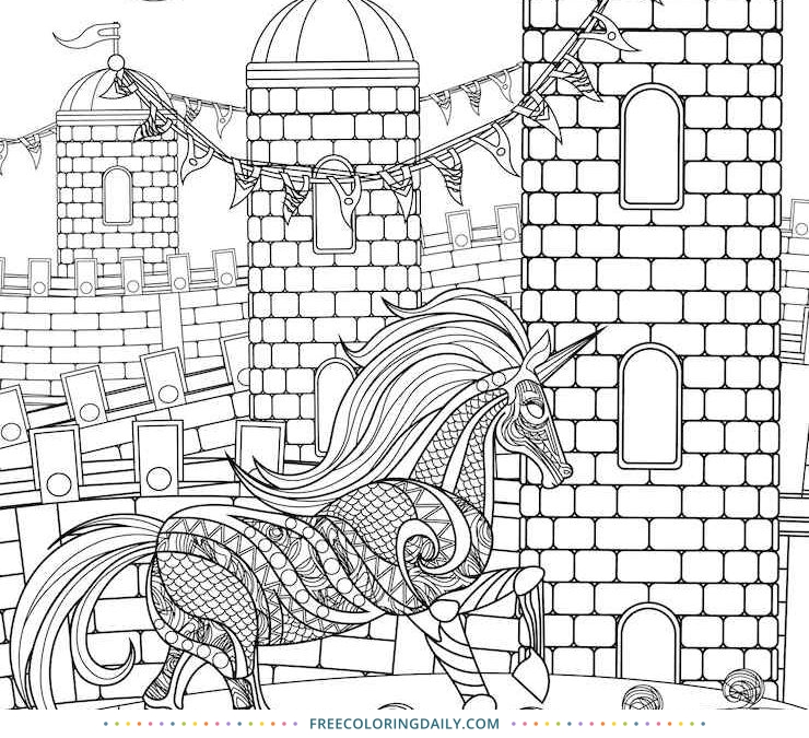 Free Castle Coloring Page