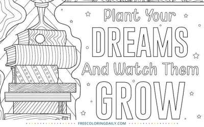 Free Dreams Quote Coloring Page