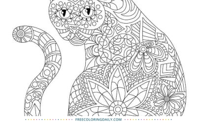 Free Patterned Cat Coloring