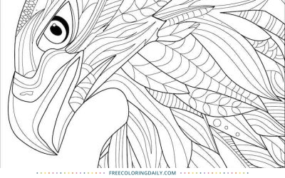 Free Patterned Eagle Coloring