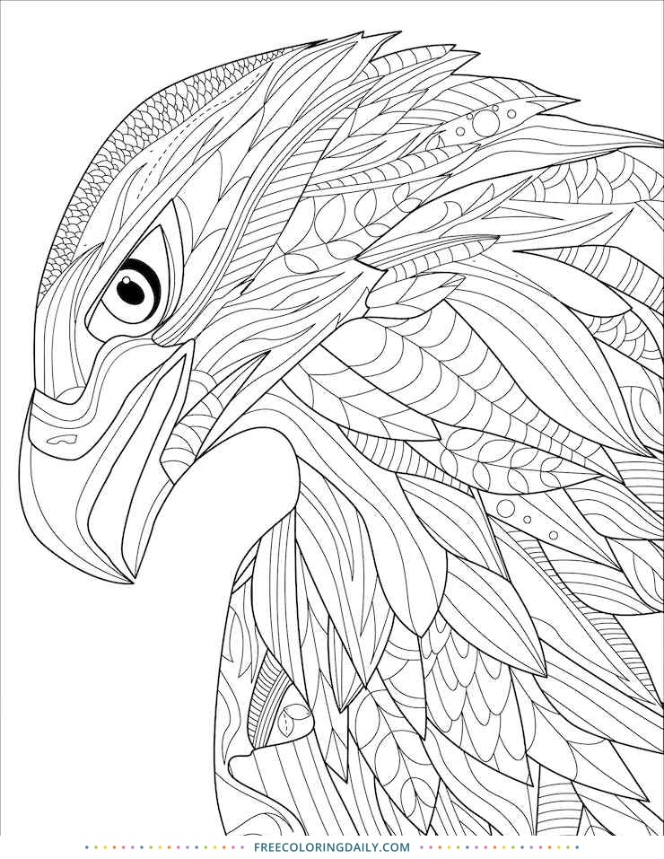 Free Patterned Eagle Coloring