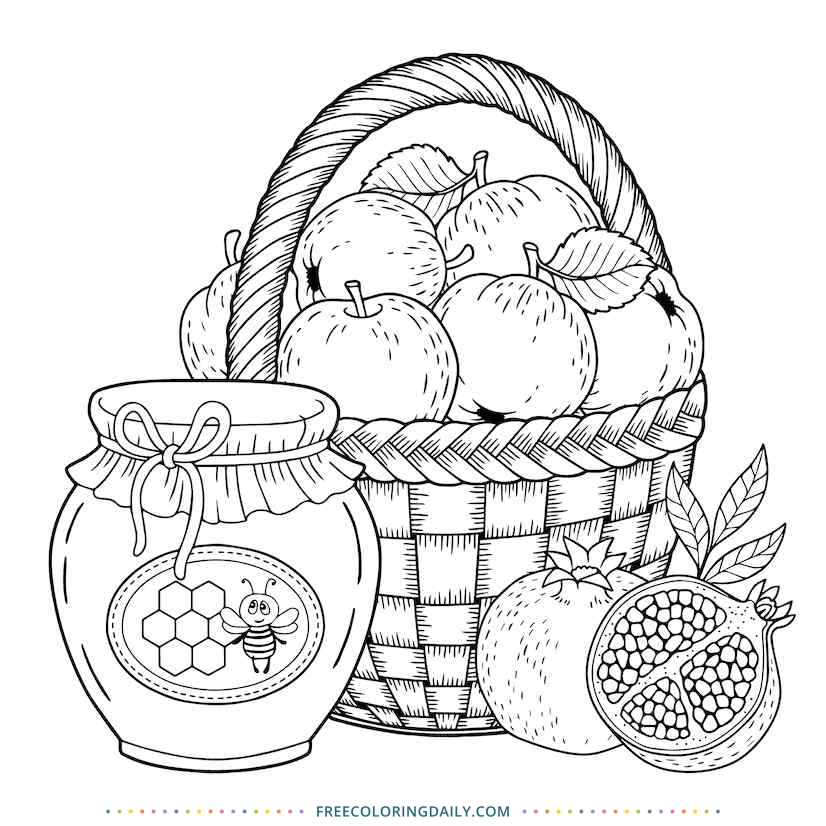 Free Fruit Basket Coloring