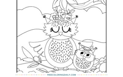 Mother’s Day Owl Coloring Page