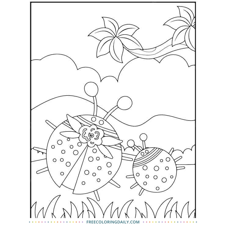 Mother’s Day Ladybug Coloring