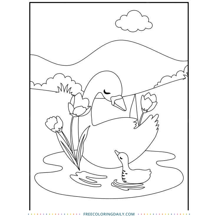 Mother’s Day Ducks Coloring