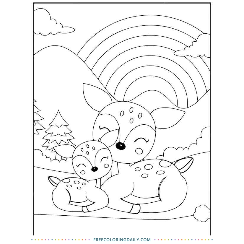 Mother’s Day Deer Coloring