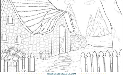 Free Cute Cottage Coloring