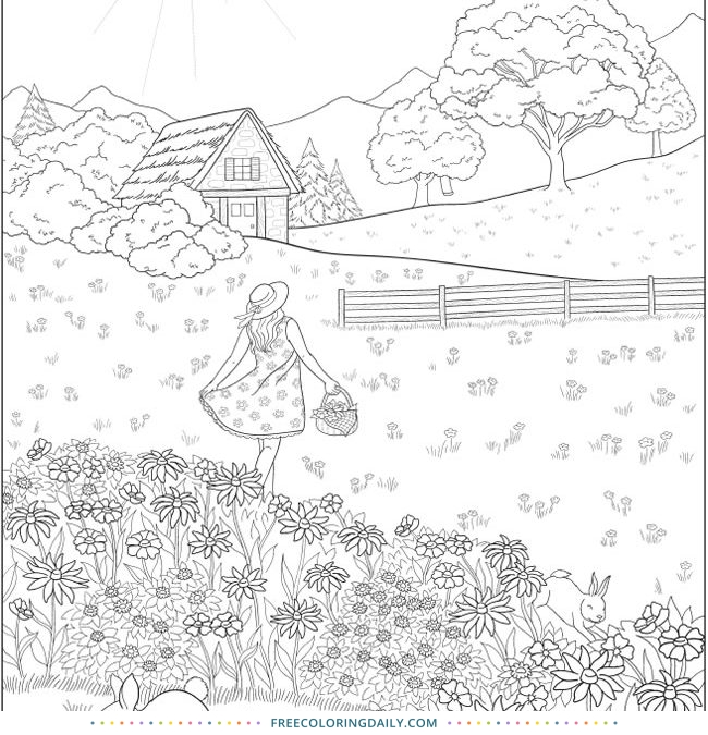Free Countryside Coloring Page