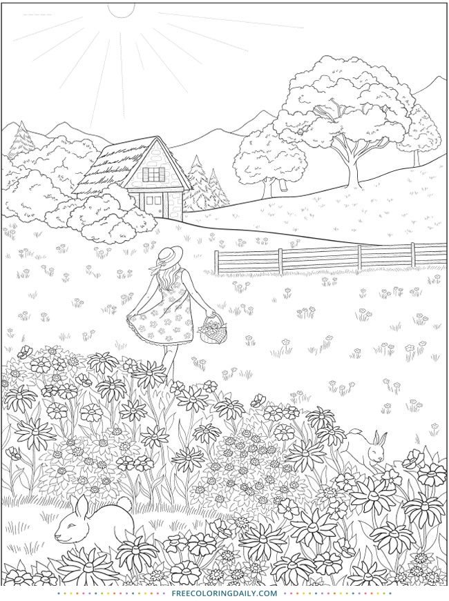 Free Countryside Coloring Page
