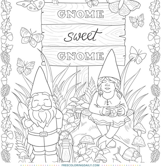 Free Cute Gnome Coloring