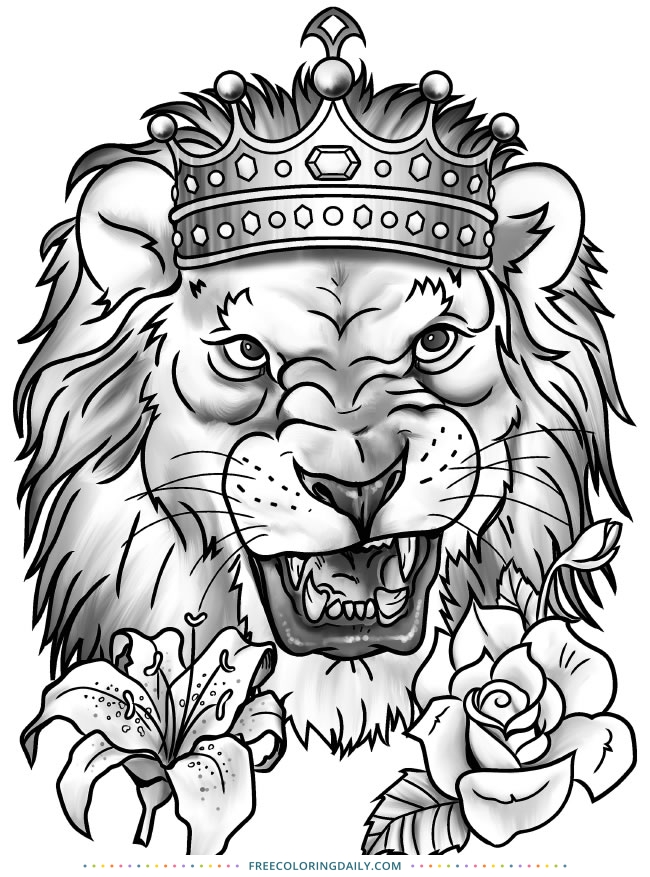 Free King Lion Coloring Page