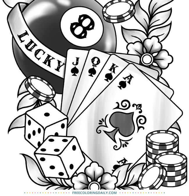 Free Lucky Coloring Page