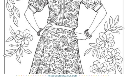Free Vintage Dress Coloring Page