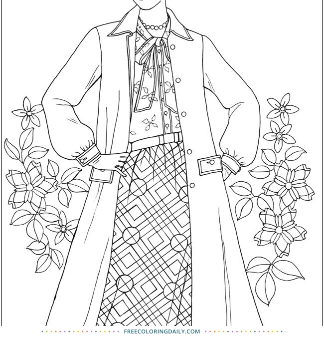 Free Vintage Fashion Coloring Page