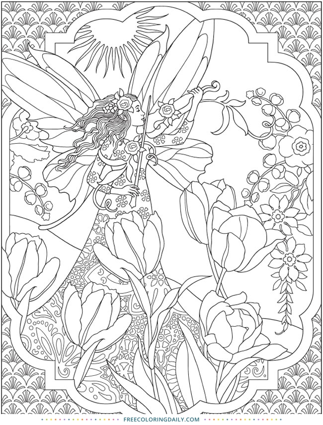 Free Flower Fairy Coloring Page