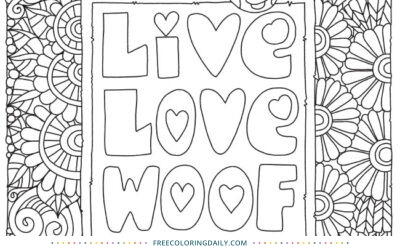 Free Love Doggies Coloring Page