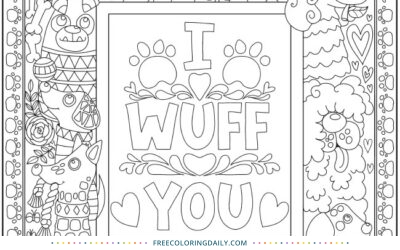 Free Cute Doggies Quote Coloring