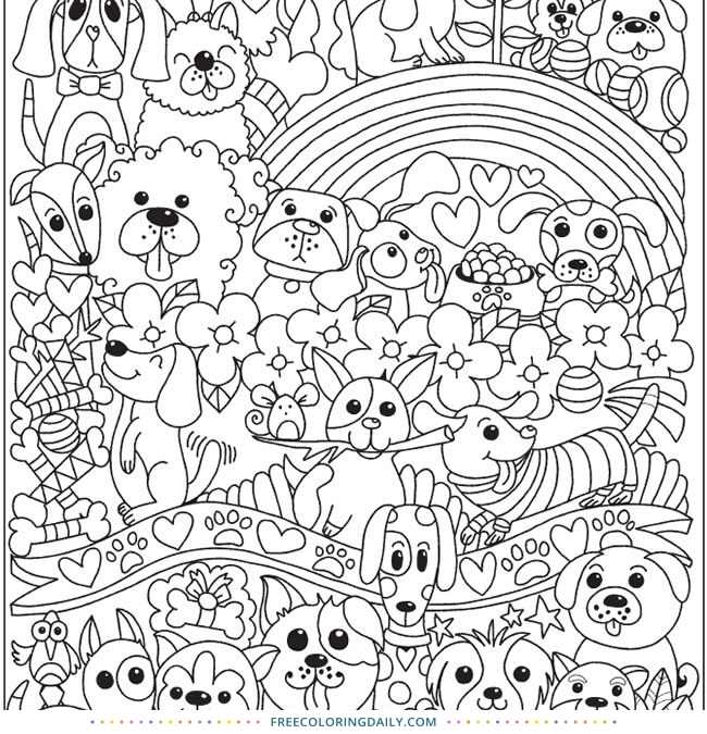 Free Cute Doggy Coloring Page