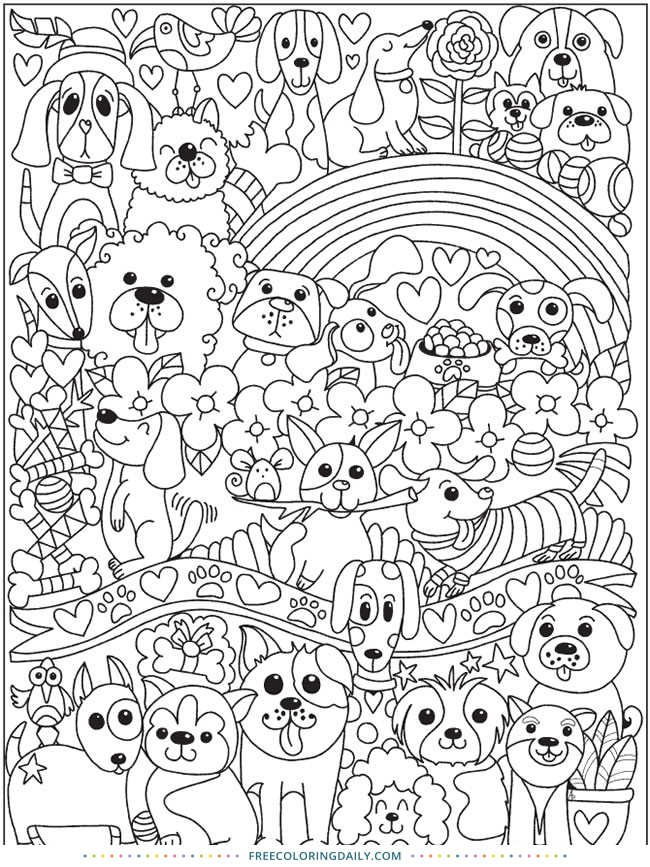 Free Cute Doggy Coloring Page