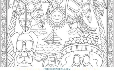 Free Holiday Dogs Coloring