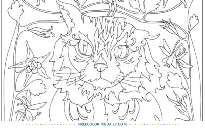 Free Patterned Cat Coloring