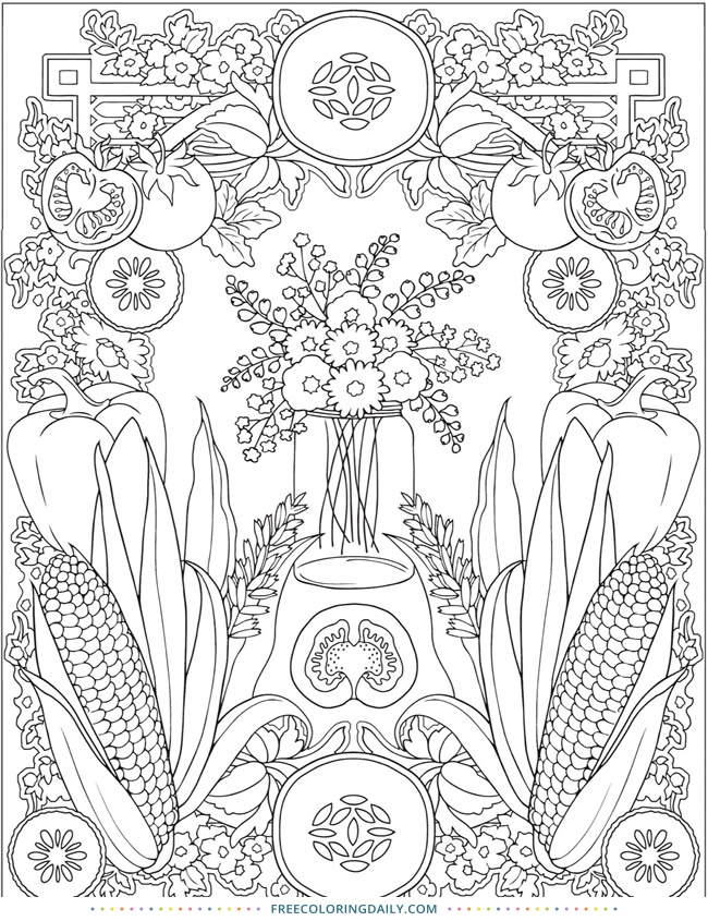 FREE Glorious Harvest Coloring Page