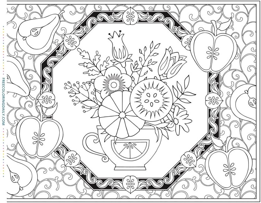 Free Flower Cup Coloring Page
