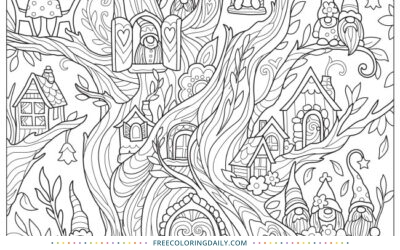 FREE Cute Gnomes Coloring Page