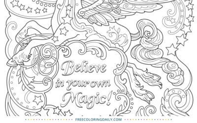 Free Unicorn Magic Coloring Page