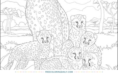 Free Cheetah Family Coloring