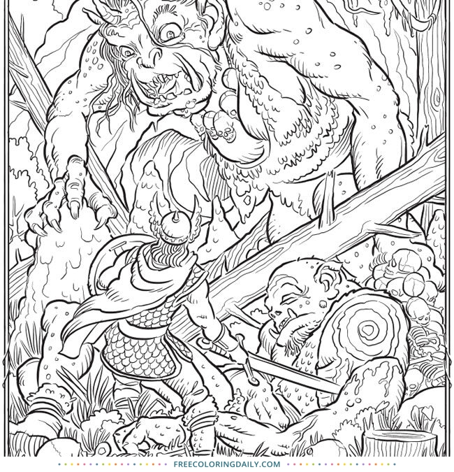 Free Ogre Coloring Page