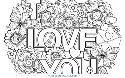 Free Love You Coloring Page