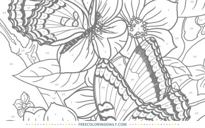 Free Gorgeous Butterflies & Flowers Coloring