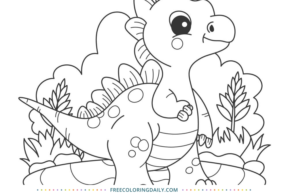 Free Cute Dinosaur Coloring